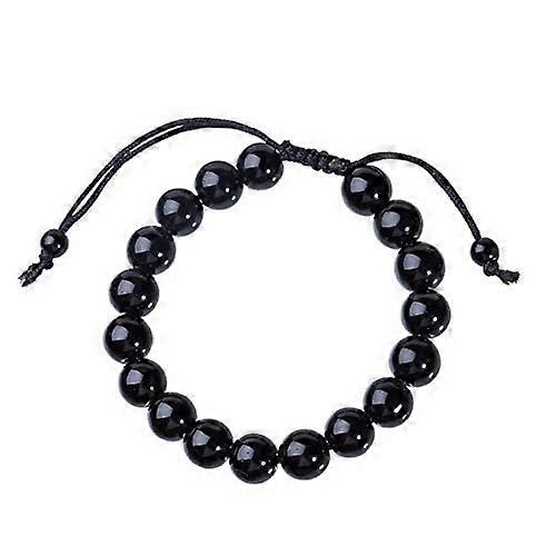Bracelet Obsidian Men's Crystal Woven Bead Charm, Black
