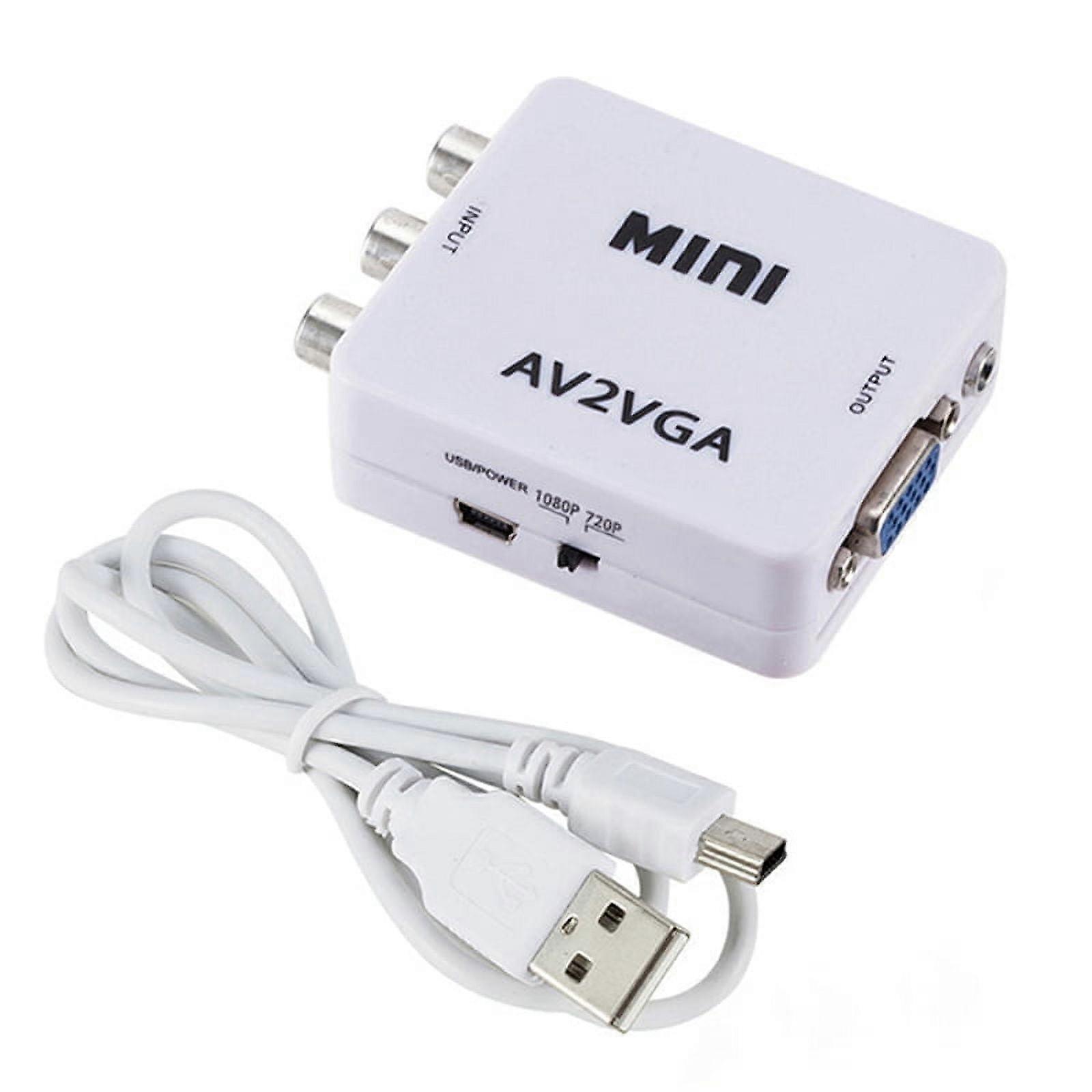 AV () to VGA Audio Video Converter,Support Resolution 1080P /720P,With 3.5 mm AUDIO Input Port,for STB TV PC