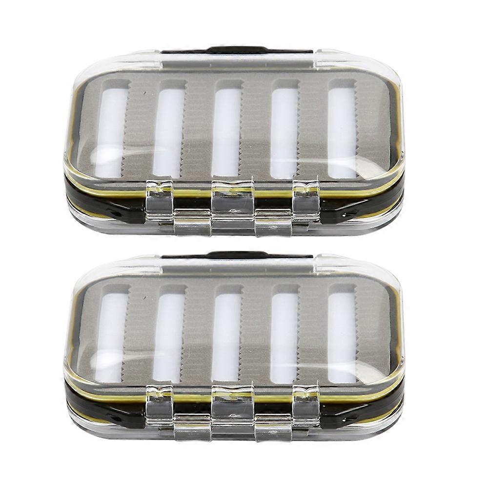 Face Insert Fishing Fly Box Waterproof Double Sided 4Pcs Black