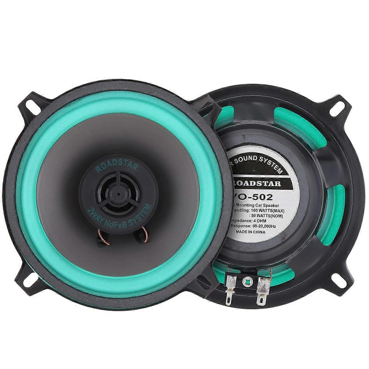 Car Speakers 2Piece 5Inch 100W Coaxial Car HiFi Loudspeaker for Vehicle Door Audio FullRange Stereo