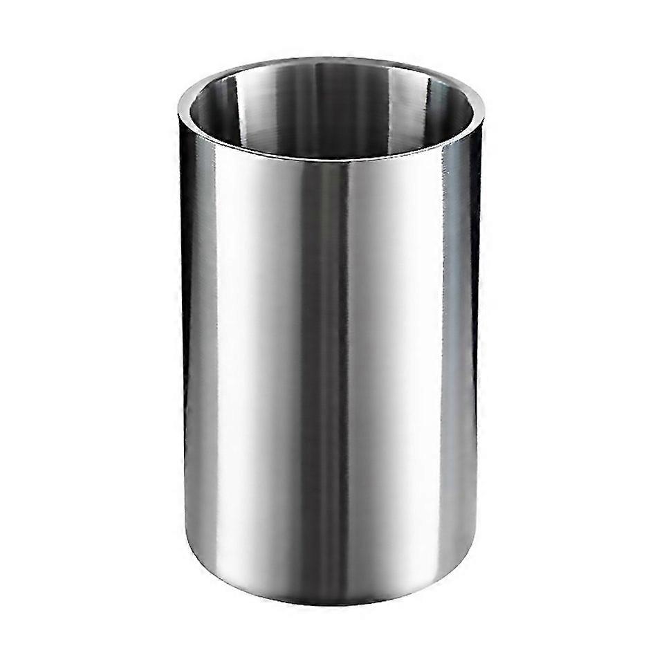 For Large Capacity Thickened Stainless Steel Round Ice Bucket Bar Doublelayer Champagne Beer Barrel