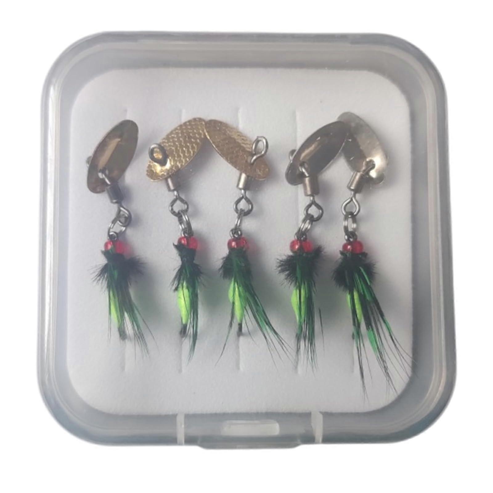 5Pcs Flies Fly Fishing Lures With Hook Sequins Artificial Baits Tackle Swimbait Rotating Sequins Set For Fly Fishing