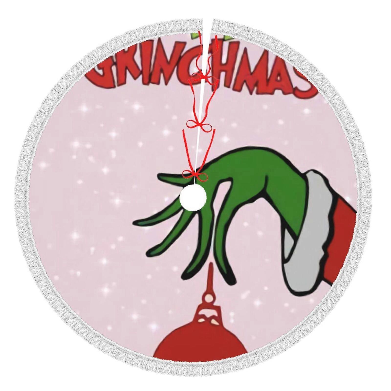 Grin-Ch juletreskjørt 36" tommer, vinterferietrematte, juletreskjørt for rustikk julepynt