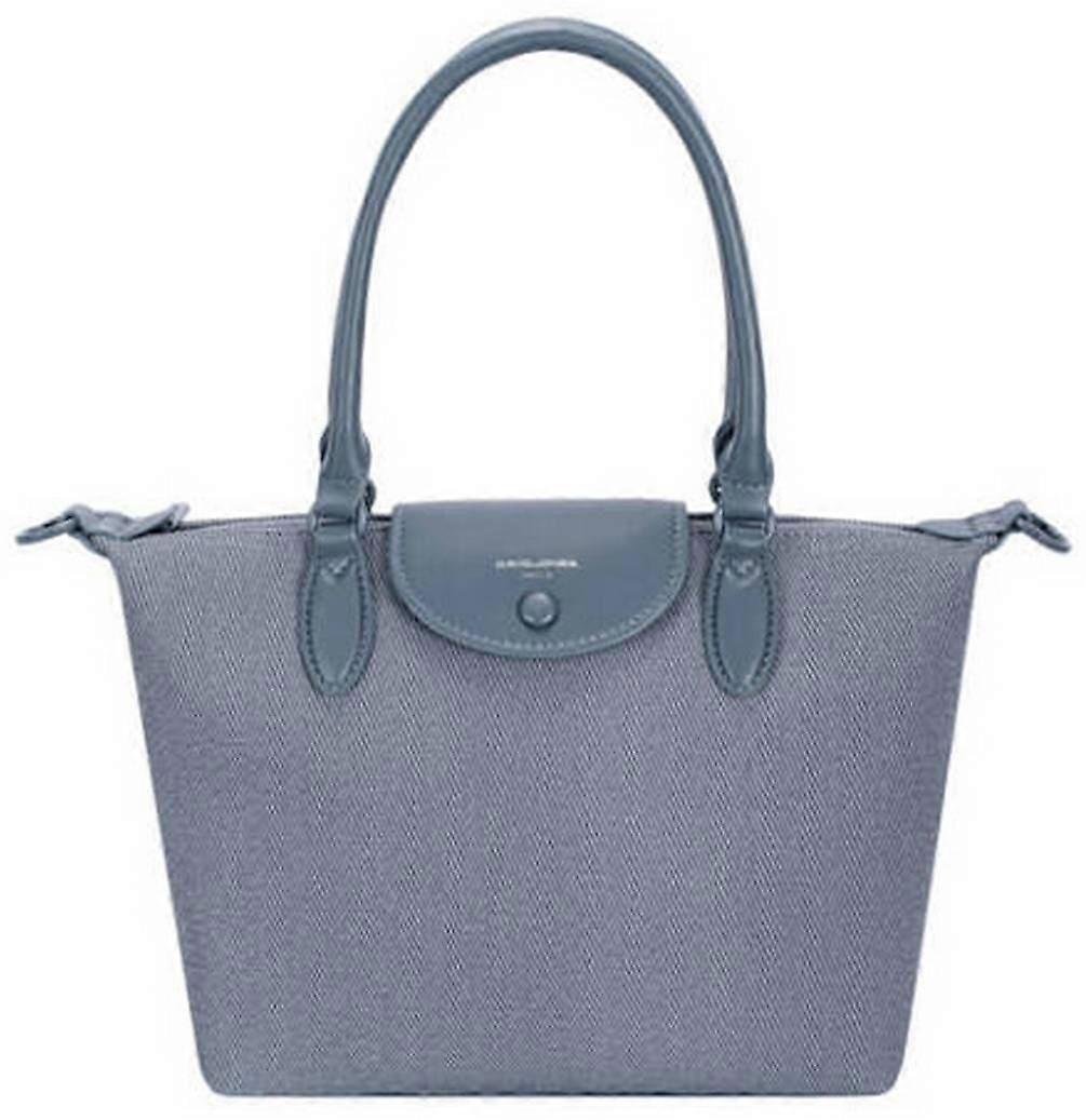 David Jones Medium Canvas Effect Shopper Bag - Bering Sea Blue