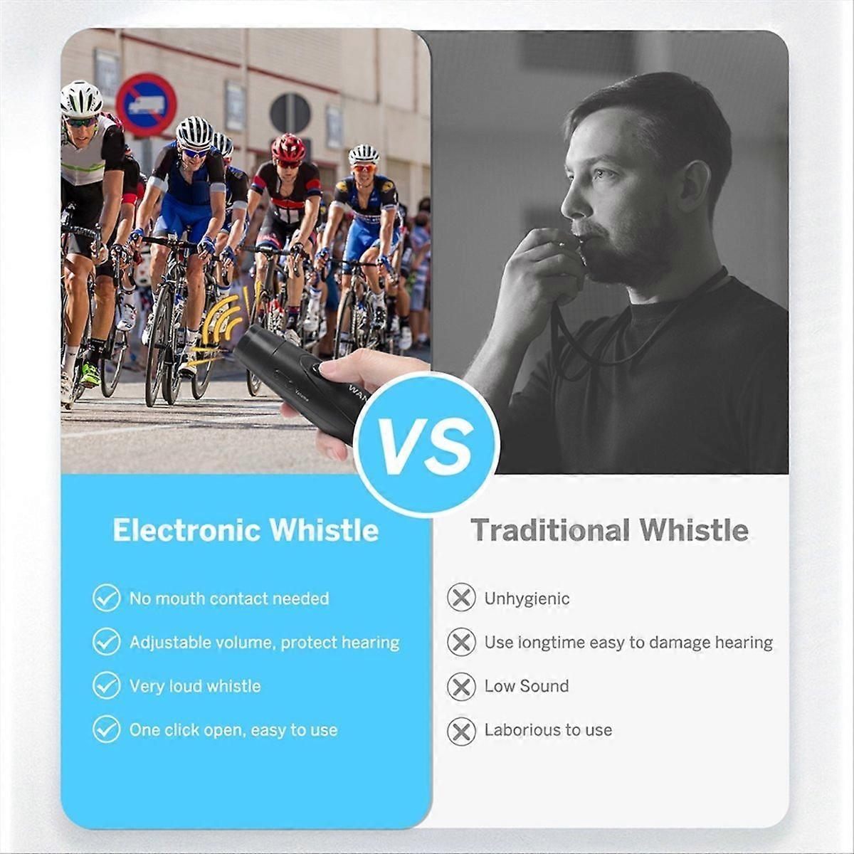 WANJOTEC Handheld Electronic Whistles with Lanyard Black+Blue