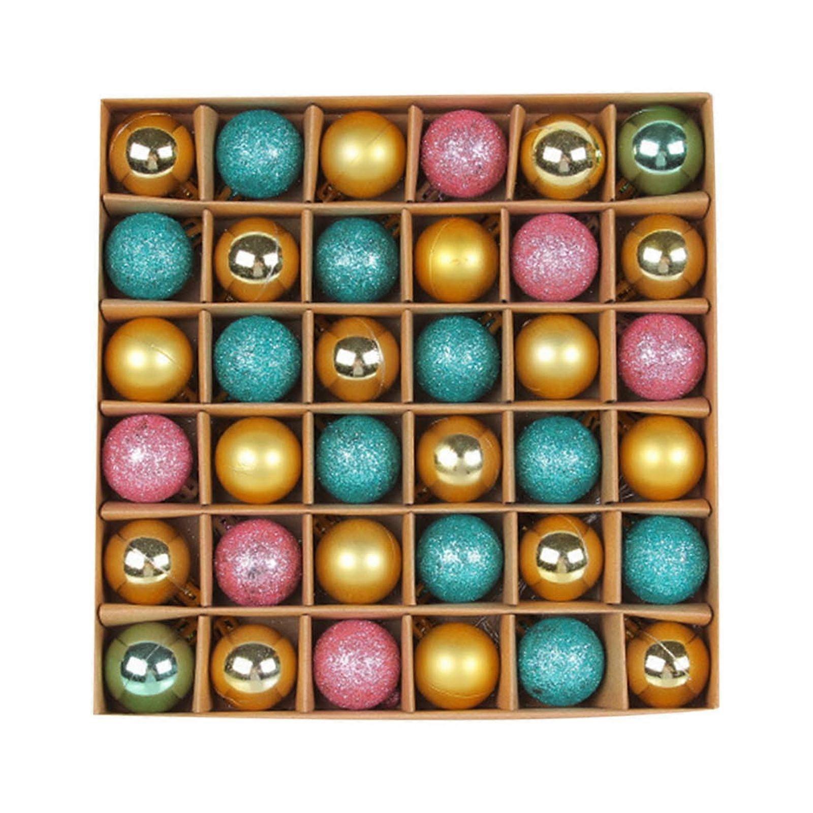 36Pcs Christmas Tree Ornaments Set, Shatterproof Ball Decoration for Holiday, Sparkling Xmas Hanging Ornament, Compatible with Most Tree Sizes