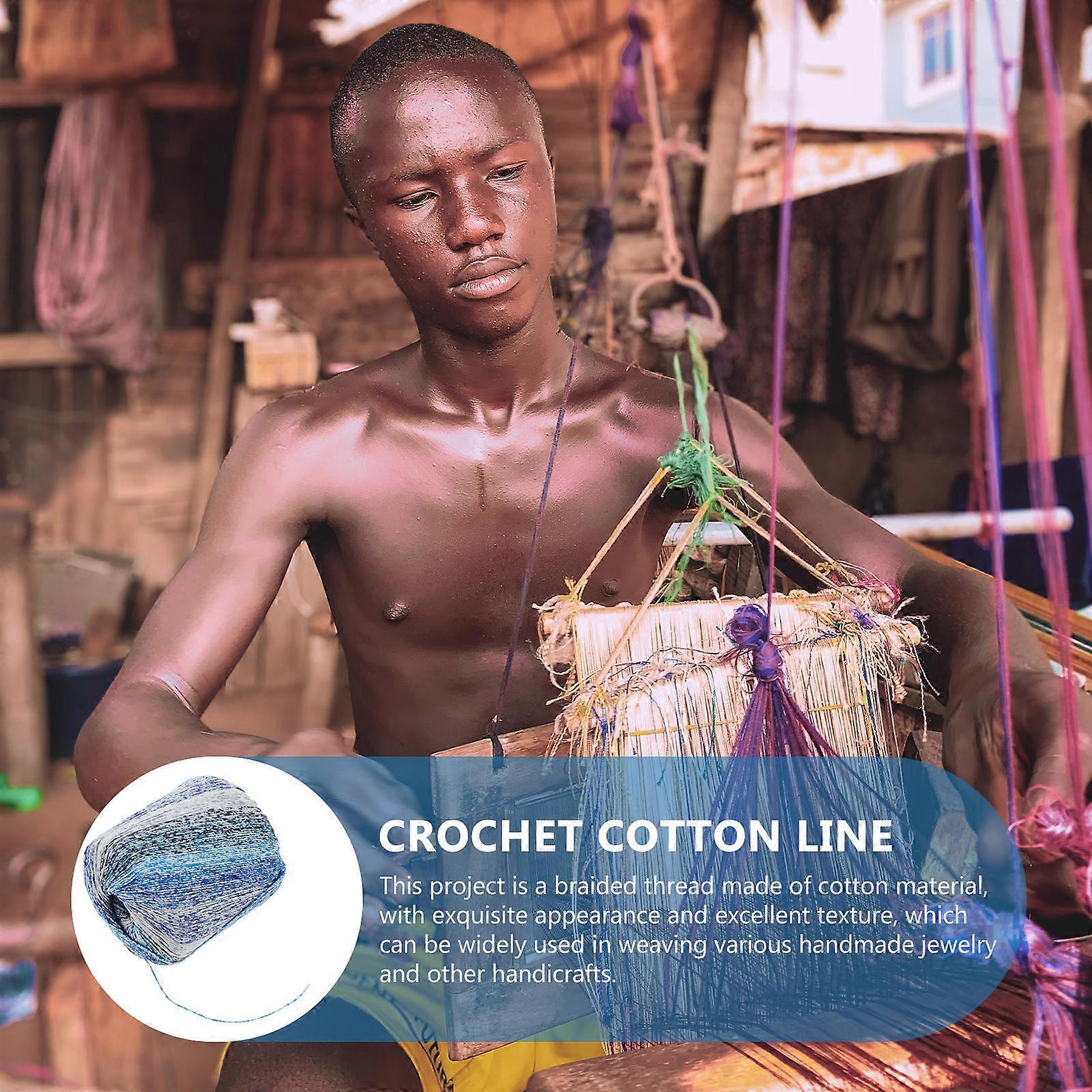 Cotton Cord Knitting Rope for Weaving 2 Rolls Multi Color Braided String