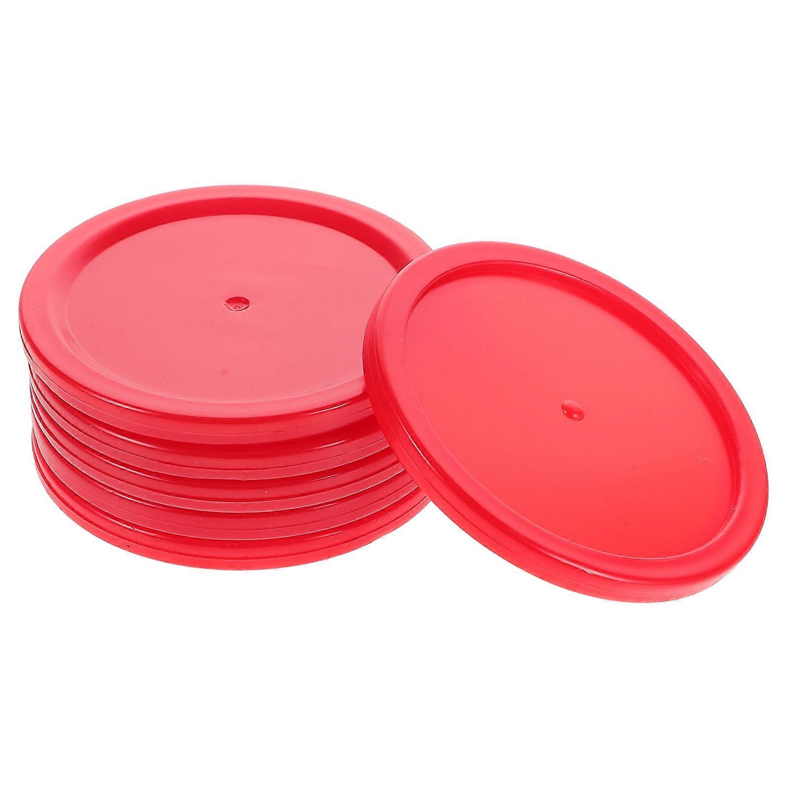 Ice Hockey Pucks Plastic Desktop Replacement for Air Hockey 6Pcs Red Color