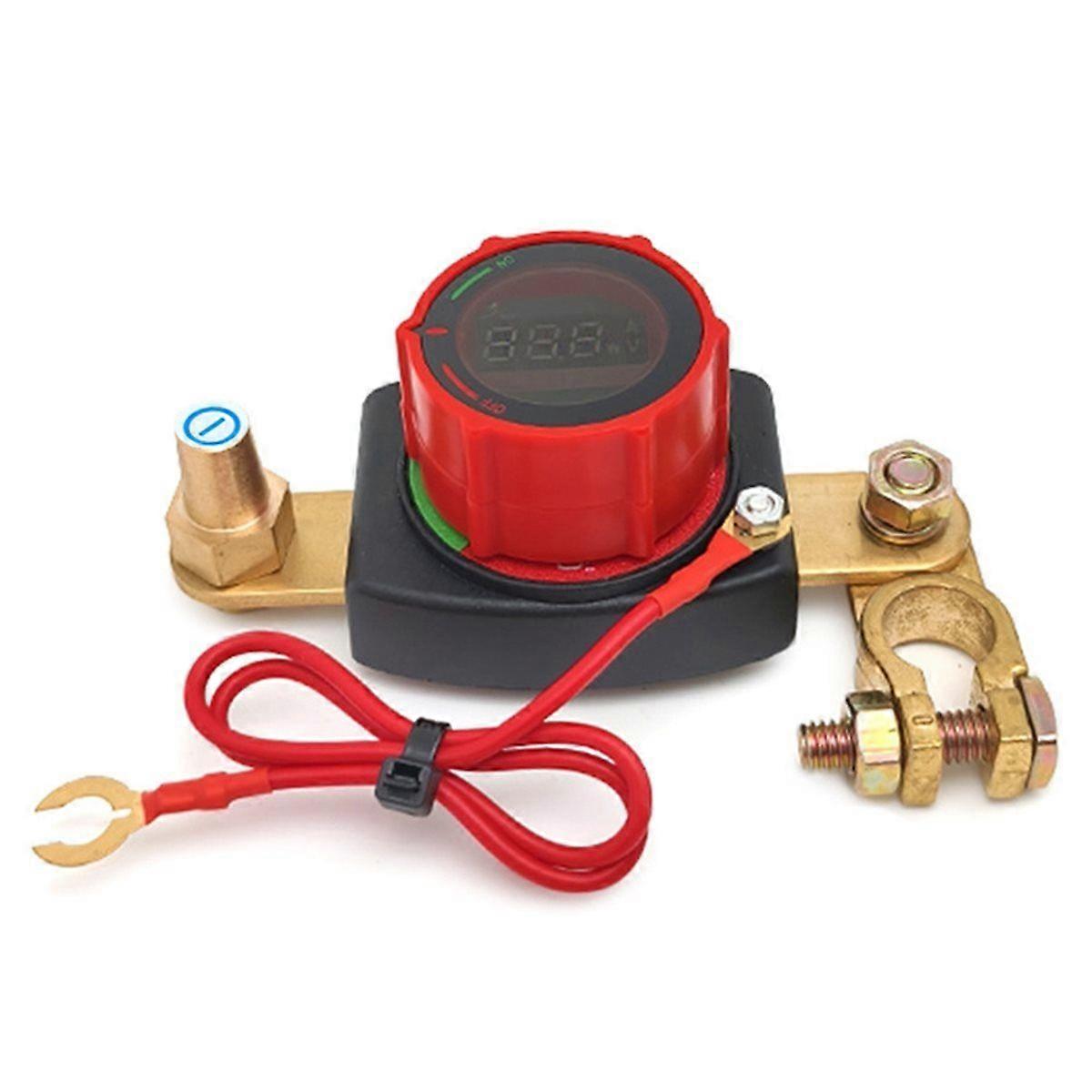 Cars Battery Disconnect Switch 12V-48V with LED Voltmeter DC 5-80V Battery Disconnect Switch Batter