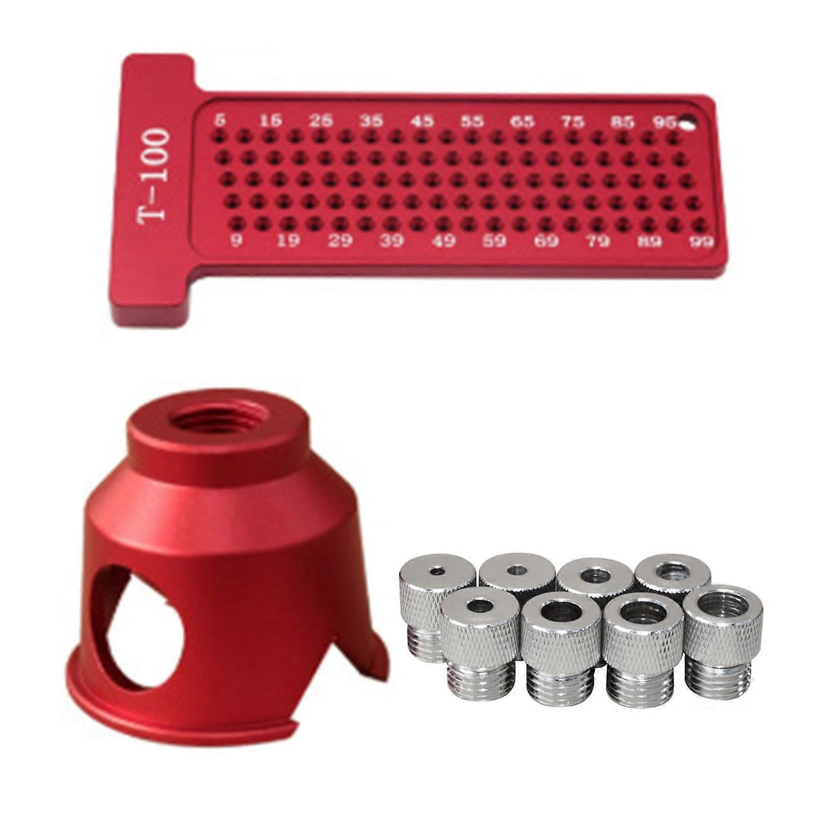 Carpentry Drilling Alignment Tool For 90 Degree Perpendicular Cavities And Stable Workpiece Fixation In Woodworking  Red