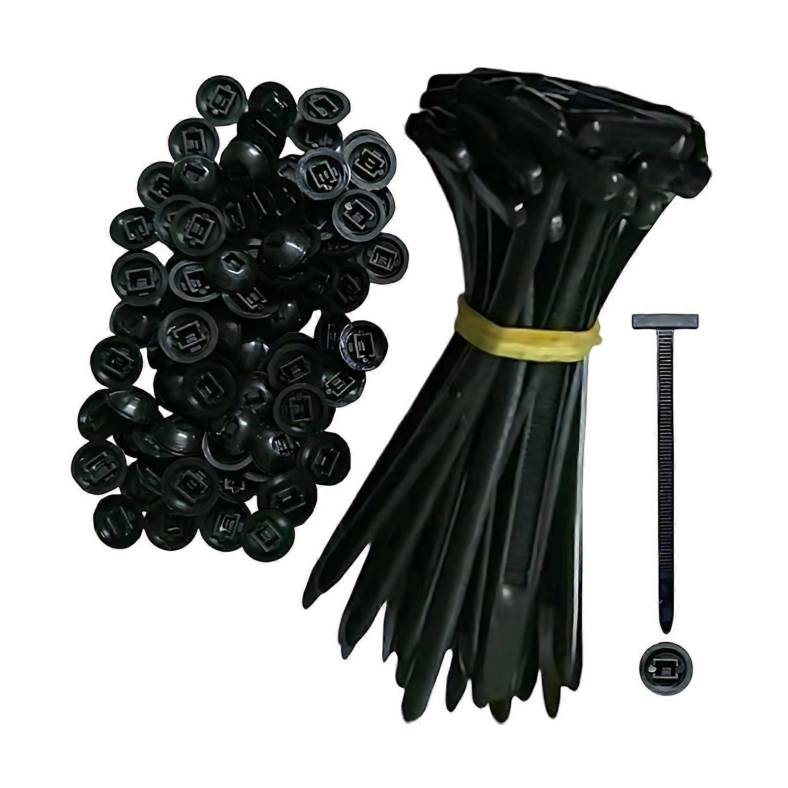 Mengxi Tie Buckle Set Durable UV-Resistant Black Ties Pin Button Self-Locking Design Universal Model Cable Buckle