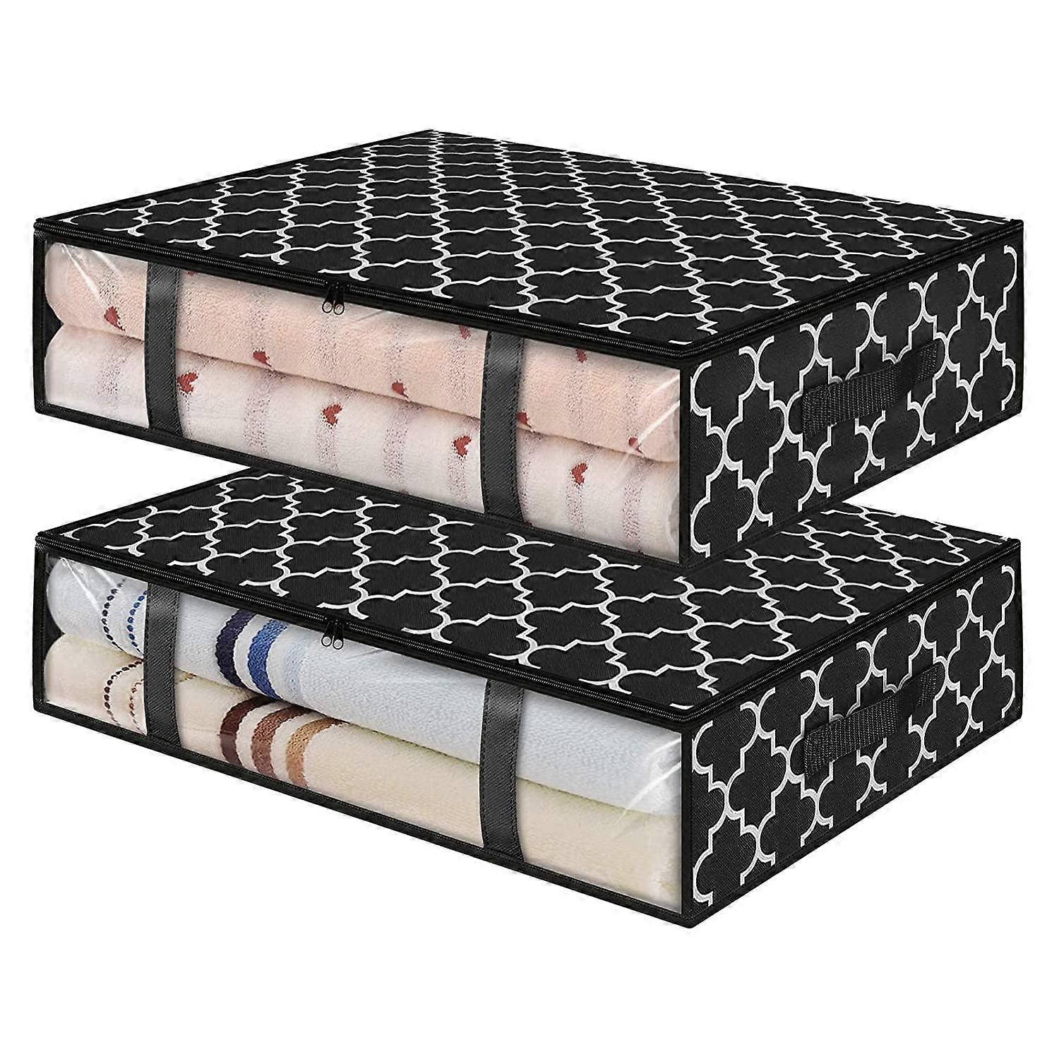 Under Bed Storage Containers, Foldable Clothes Storage Box, 2 Pcs