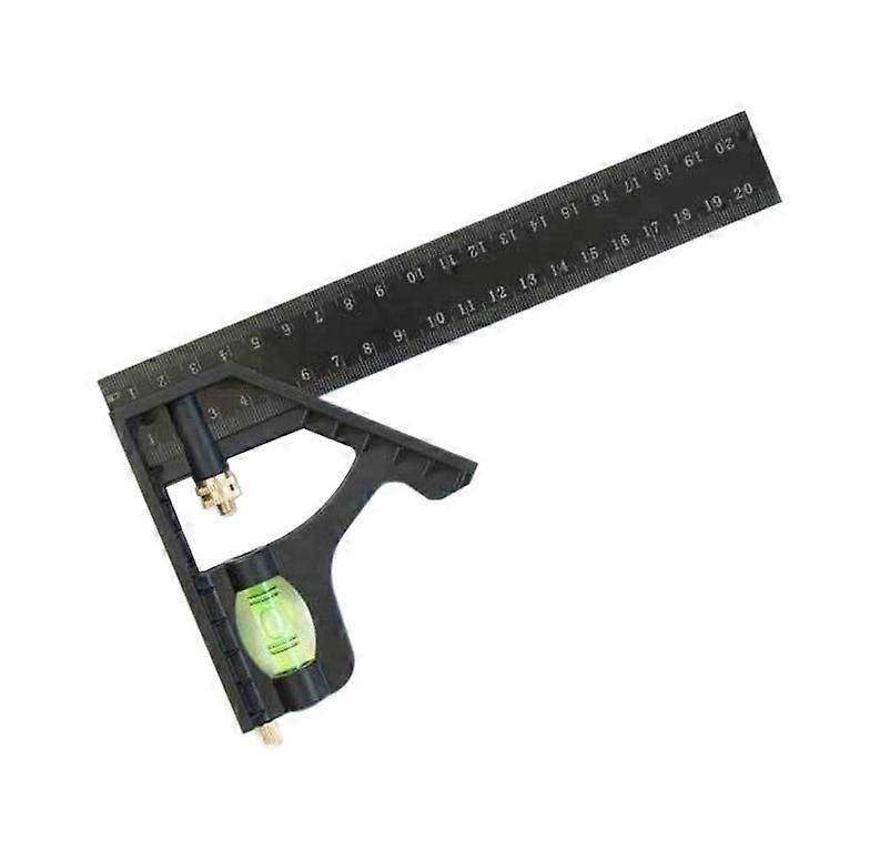 200mm Multifunctional Combined Square Ruler Movable 45-Degree Right-Angle Crutch Measuring Tool
