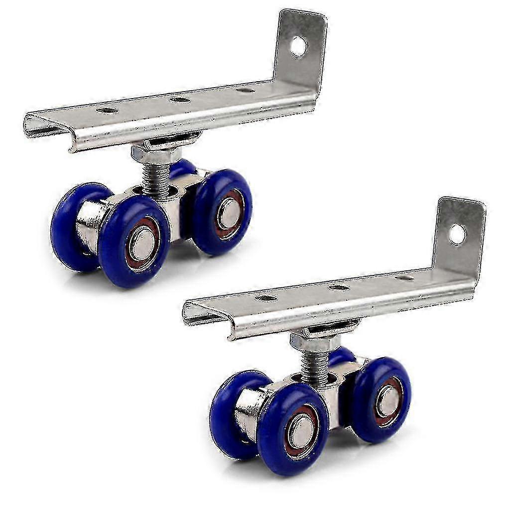 Durable Sliding Door Wheels 4 Pack with Rail Track Hanging System