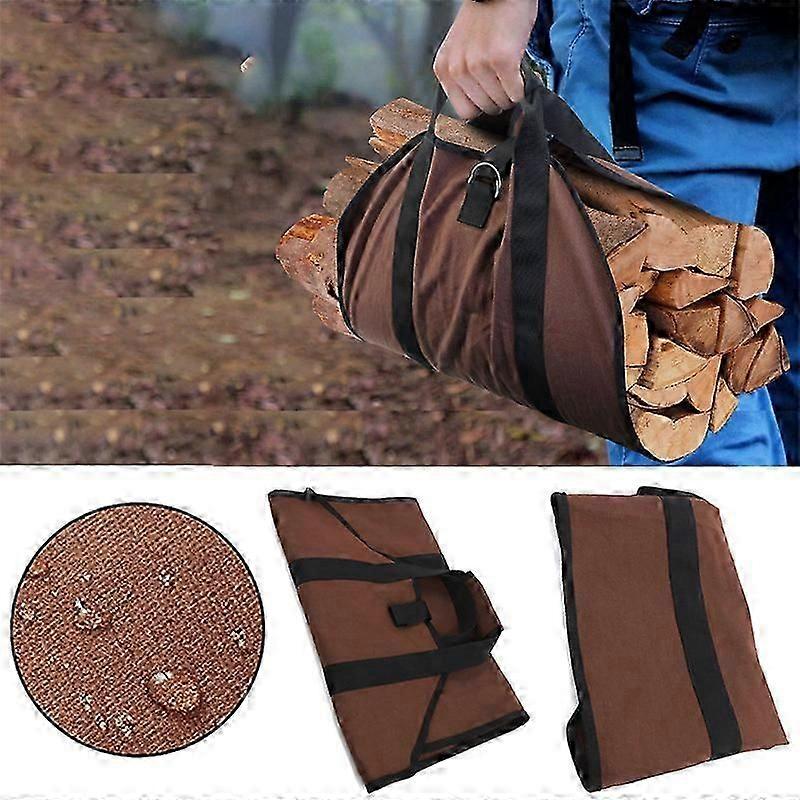 Portable Firewood Storage Bag Portable Durable Canvas Logging Bag Multifunctional Firewood Tool Kit