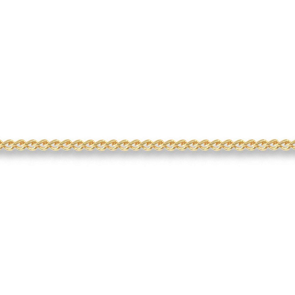 פניני לונדון יוניסקס מוצק 18ct צהוב מילימטר כיתה 1 שרשרת מילימטר בתליון