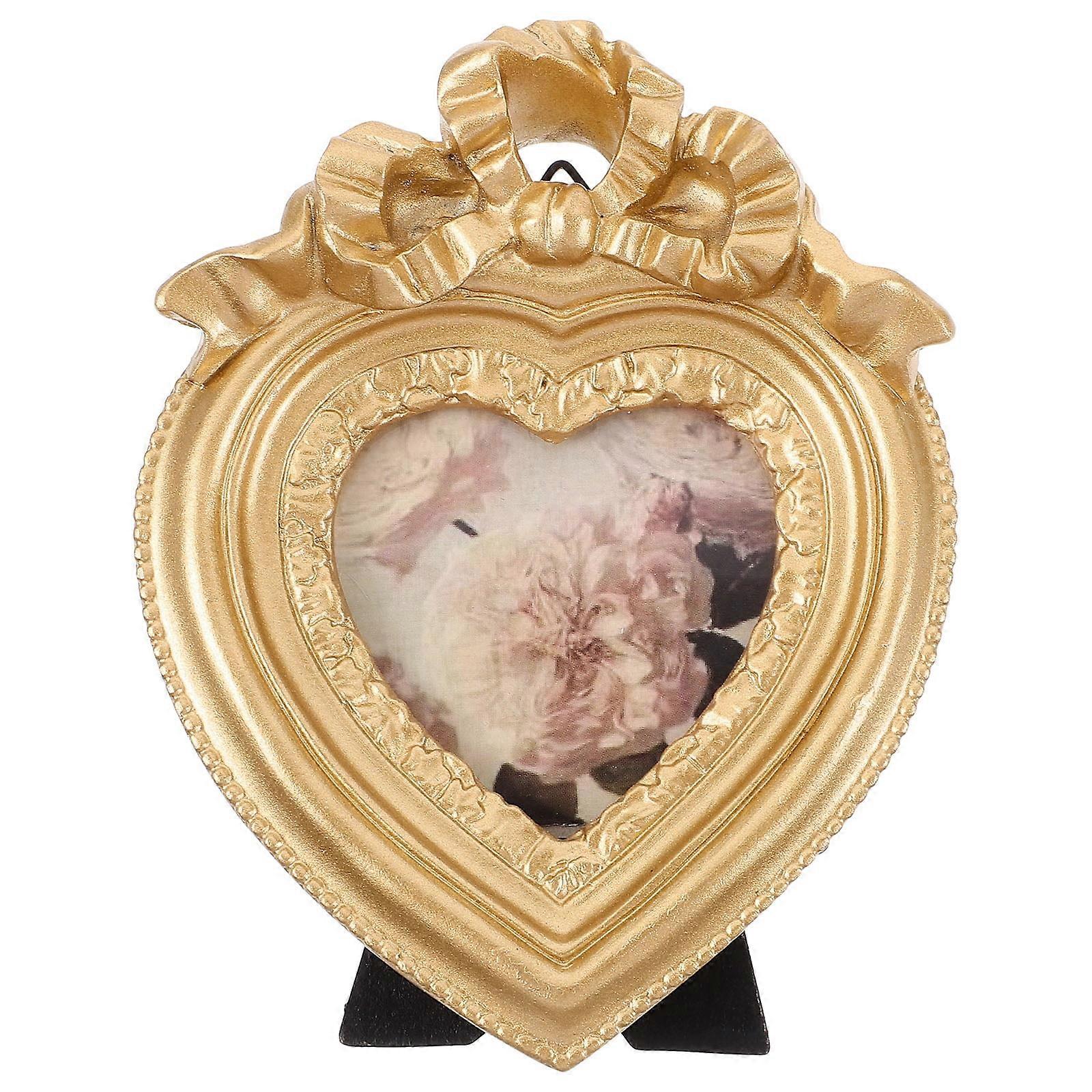 Antique Heart-Shaped Picture Frame for Wall/Table Decor