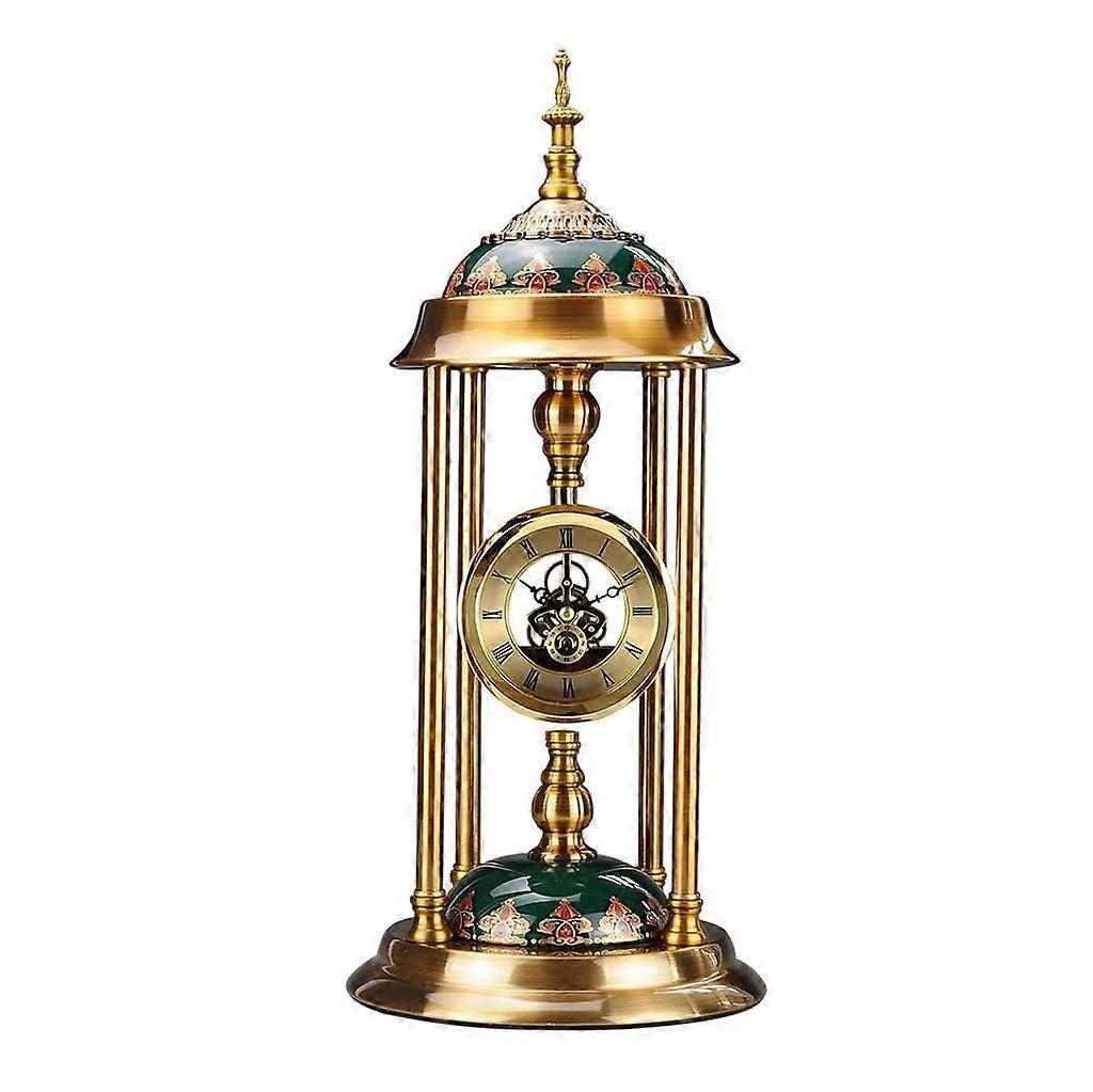 Desktop Table Clock Ornament with Seat Design for Living Room Decoration 45.5x20cm B