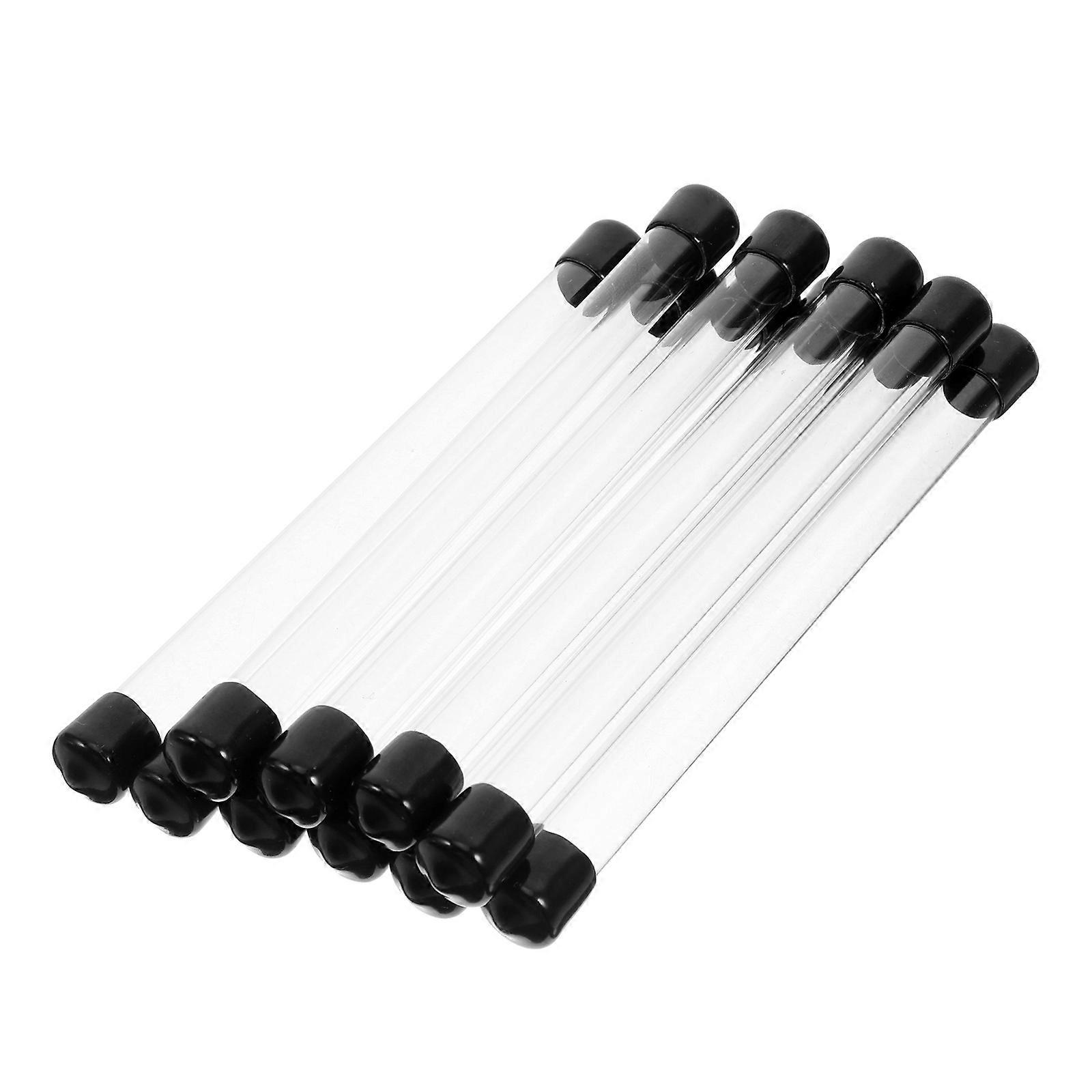 Transparent Experiment Round Tubes Plastic Tubes for Storage 10Pcs