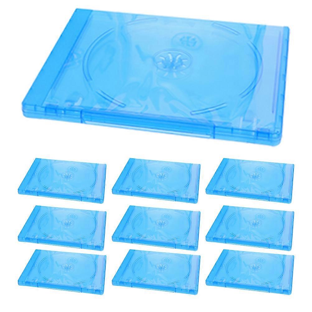 Disc Wrapping Case Rectangular Design for Storage 10Pcs Sky-Blue Durable Box