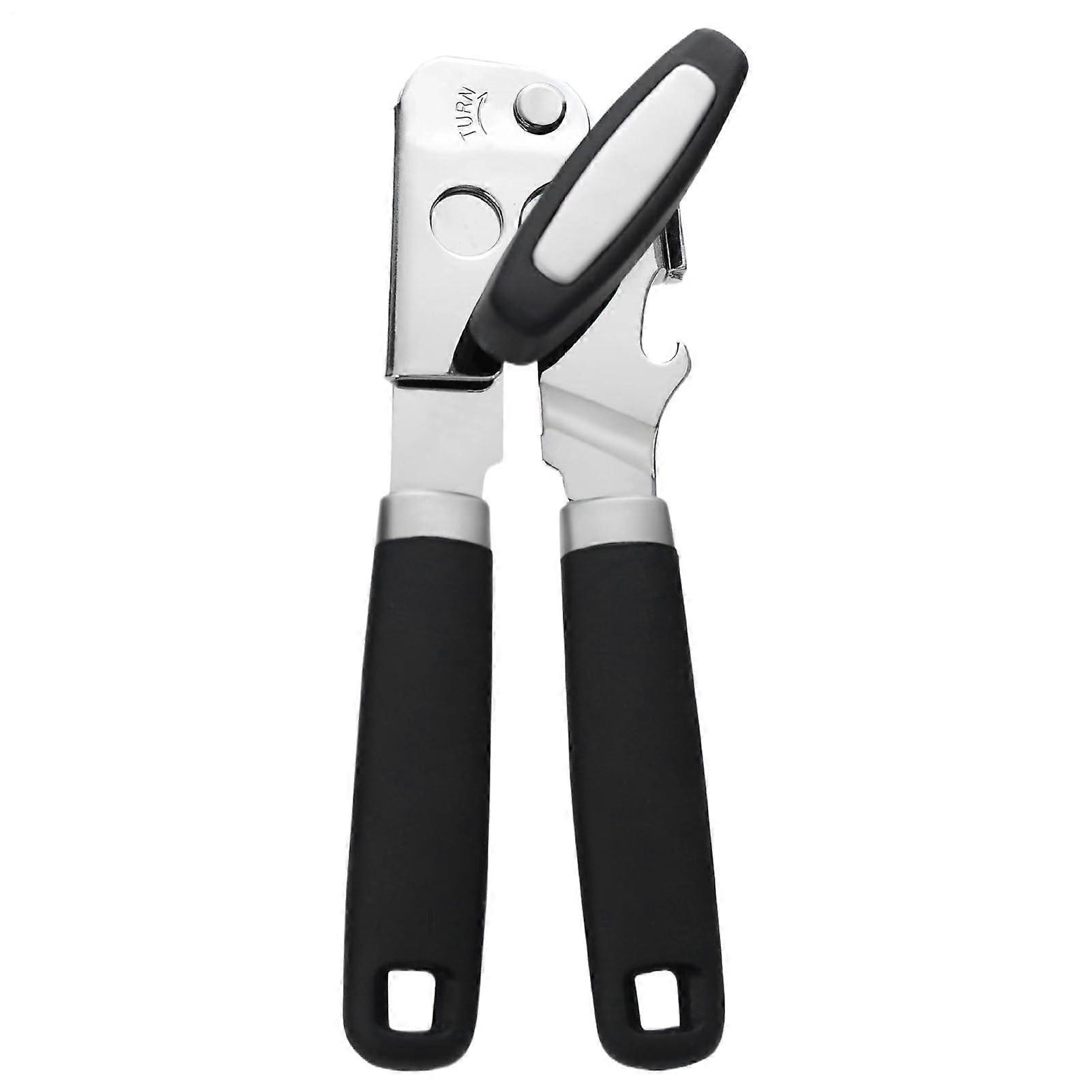 Stainless Steel Manual Can Opener with Ergonomic AntiSlip Handle and Magnetic Storage for Kitchen