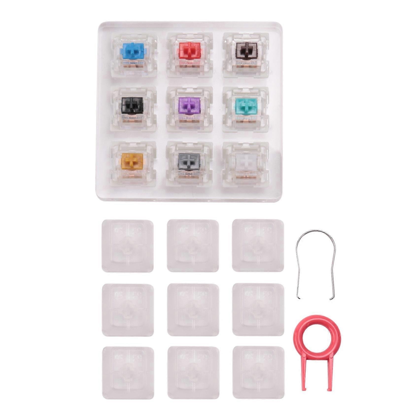 9 Key Switches Tester for Outemu for Mechanical Keyboard Gaming Switch Blue Linear Clicky Slient Silver White SMD Axis