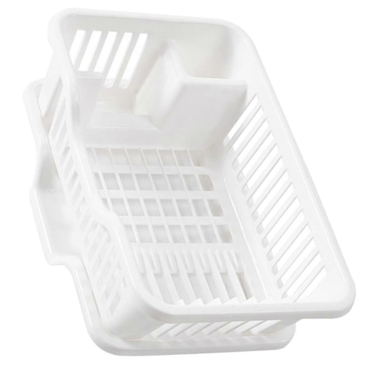 Dish Drying Rack with BuiltIn Drip Tray and Kitchen Utensil Holder for Countertop Storage