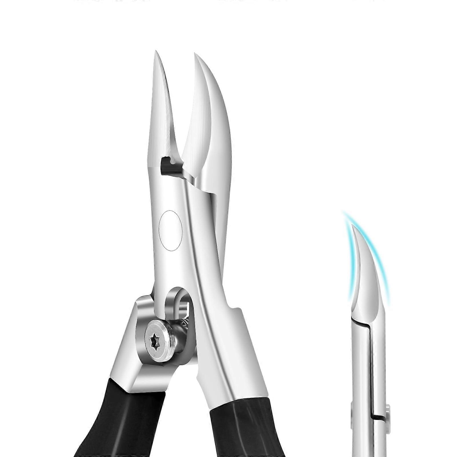 Toenail Clippers for Thick Nails with Sharp Curved Blade, Stainless Steel Nipper for Seniors with Safety Lock