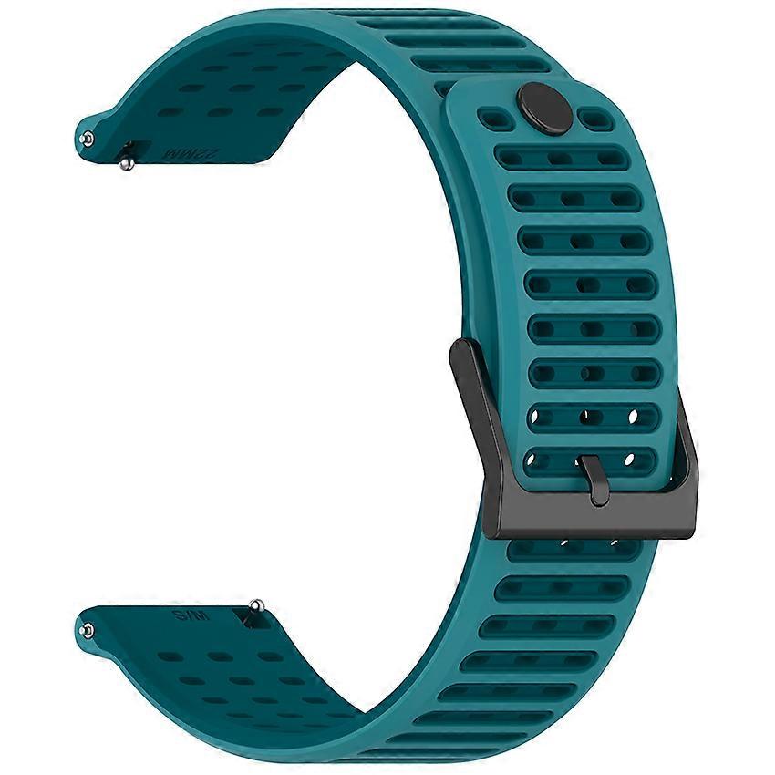 Liquid Silicone Watch Strap 22MM Universal Watch Band for SUUNTO Vertical2 (Lake Blue) 