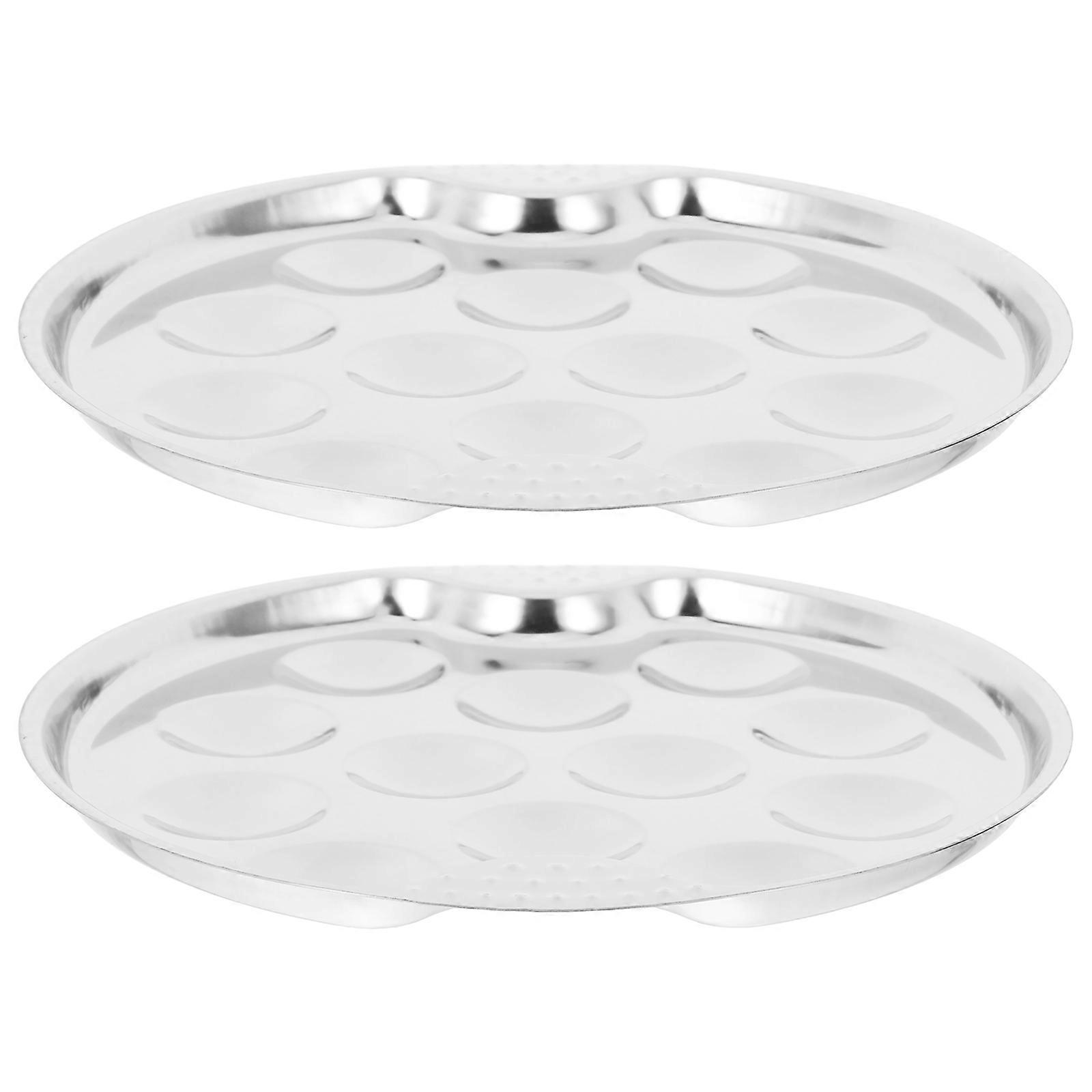 2Pcs Stainless Steel Snail Escargot Plate for Serving Kitchen Use