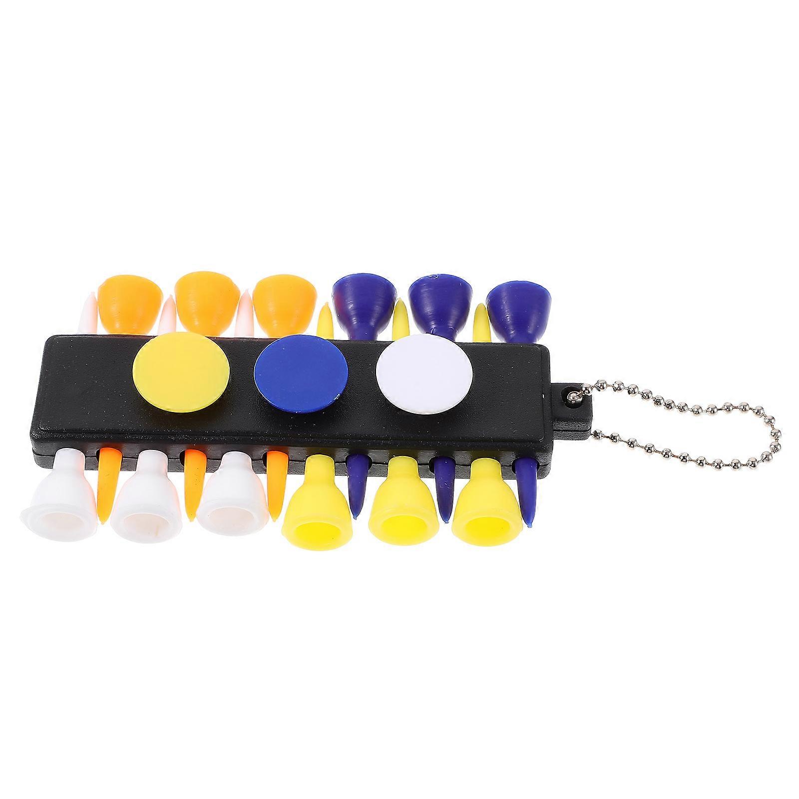Tee Holder for Golf Practice Includes 12 Tees and 2Pcs Ball Marker Set