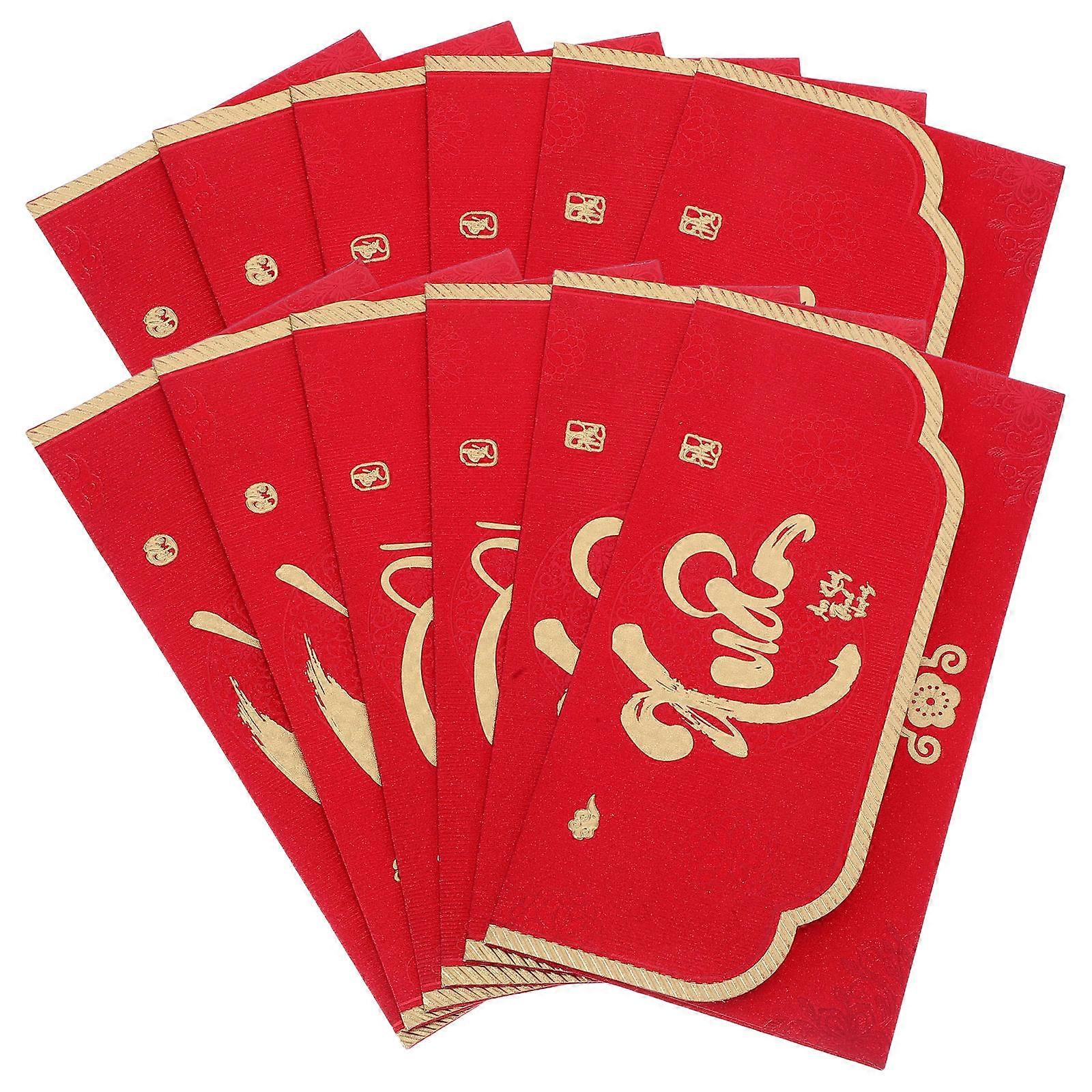 Red Vietnamese Envelope Money Packet for Home Use 12Pcs Pack