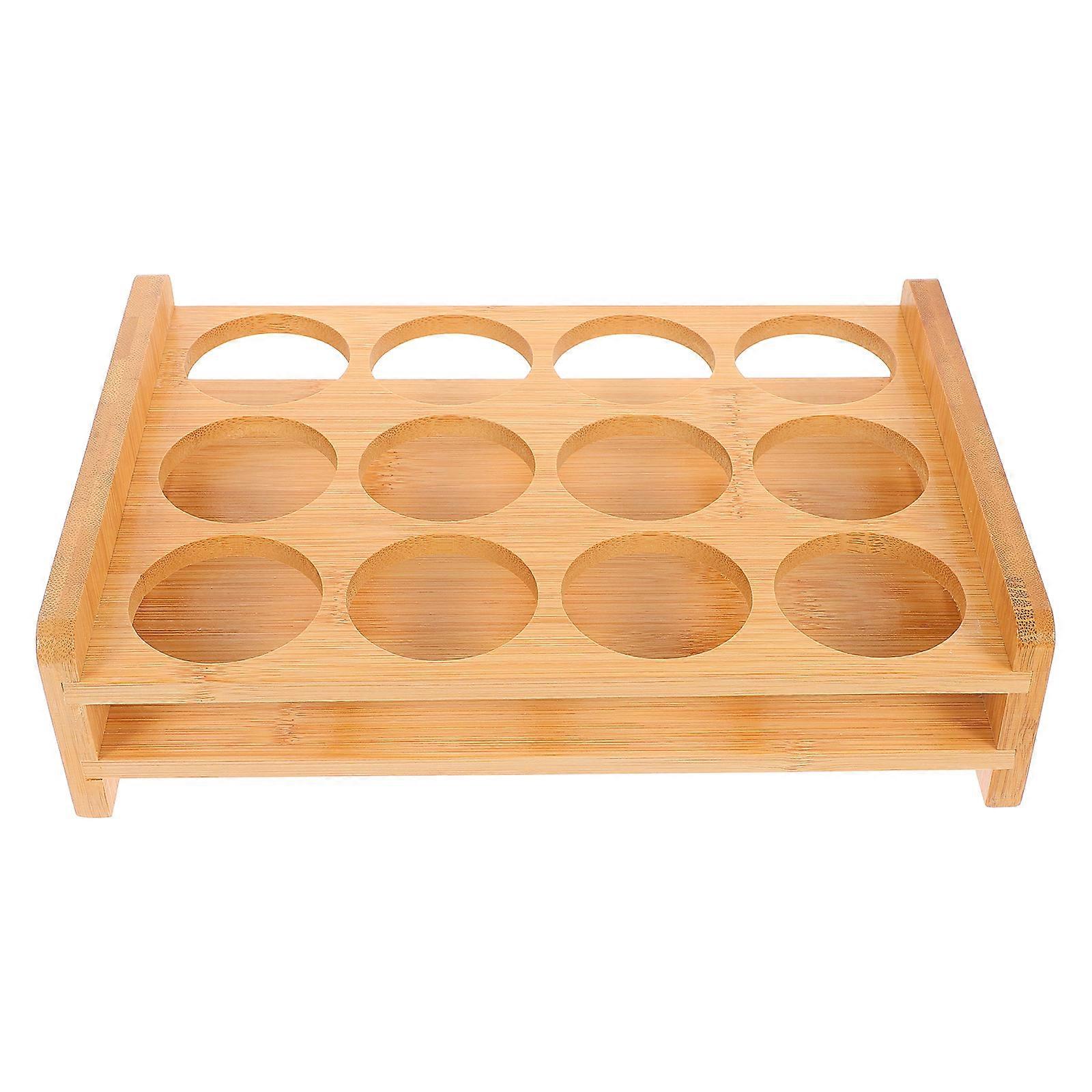 Bamboo Holder with Multiple Compartments for Convenient Storage and Organization Light Brown