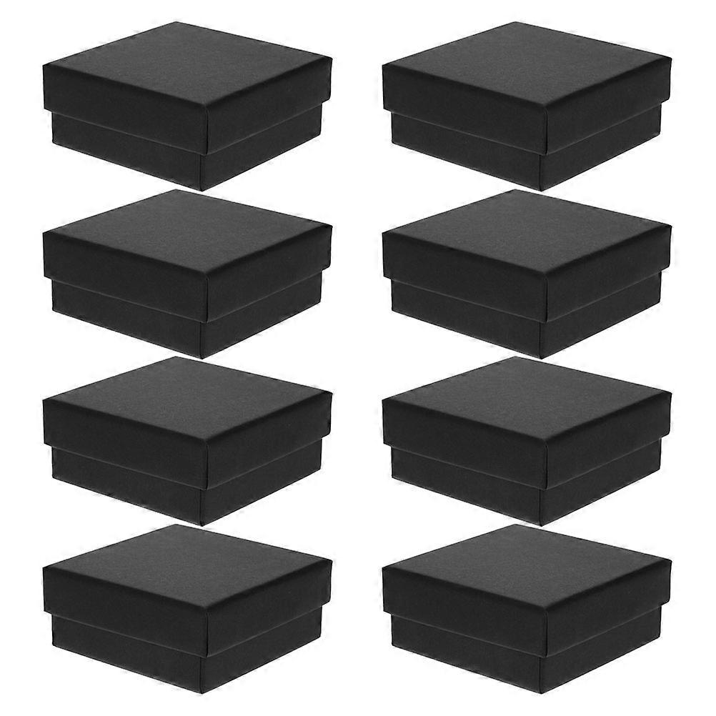 Black Sponge Insert Jewelry Box for Storage 8Pcs Paperboard Square Box