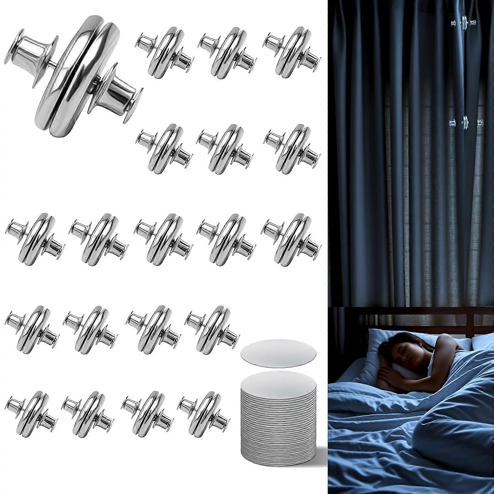 25mm Heavy Duty Magnetic Curtain Clips 20 Pairs for Blackout with ExtraWide Seal and Tool Install
