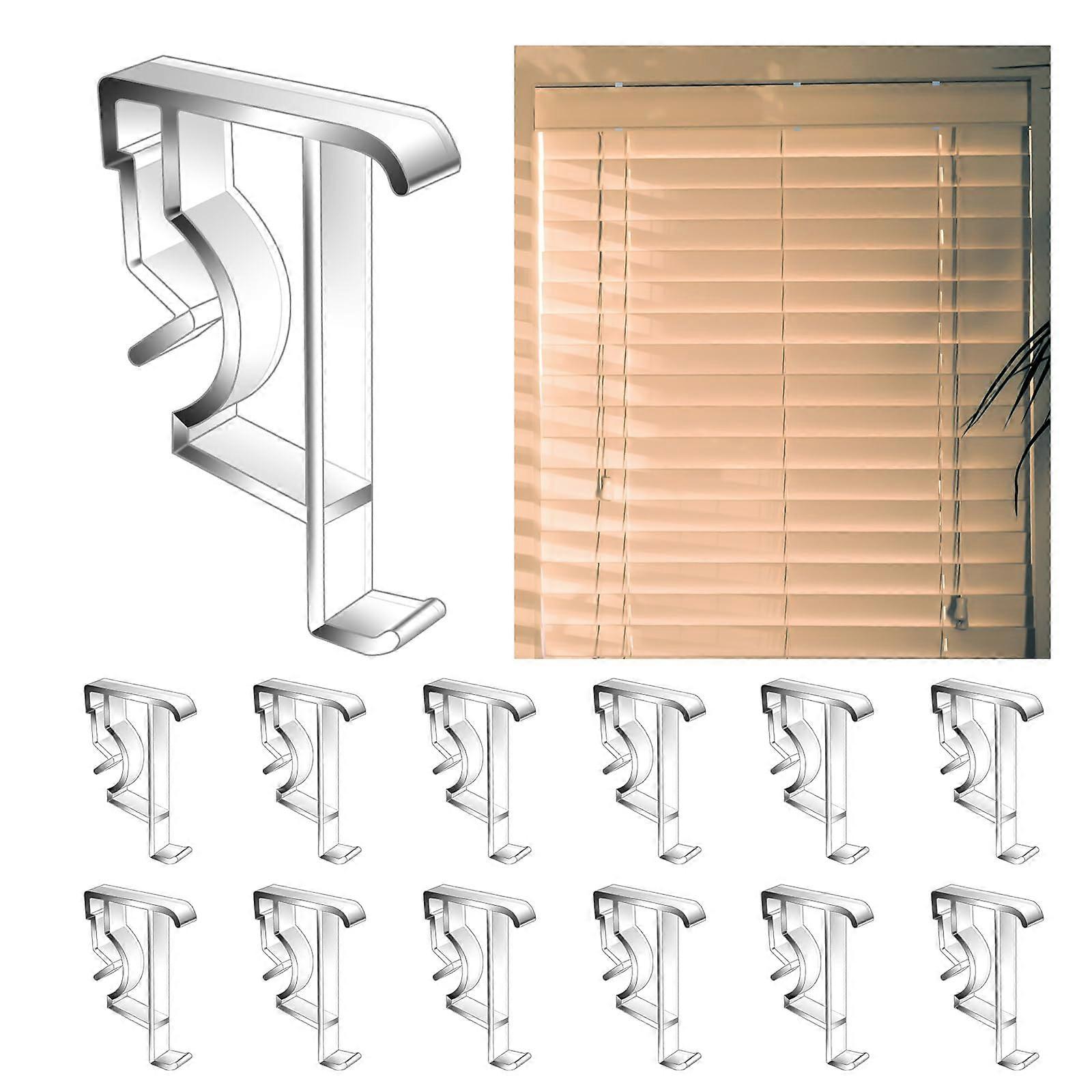 Blind Valance Clips 12 Pack Clear Durable Plastic NoDrill for 2 Inch Horizontal Window Blinds
