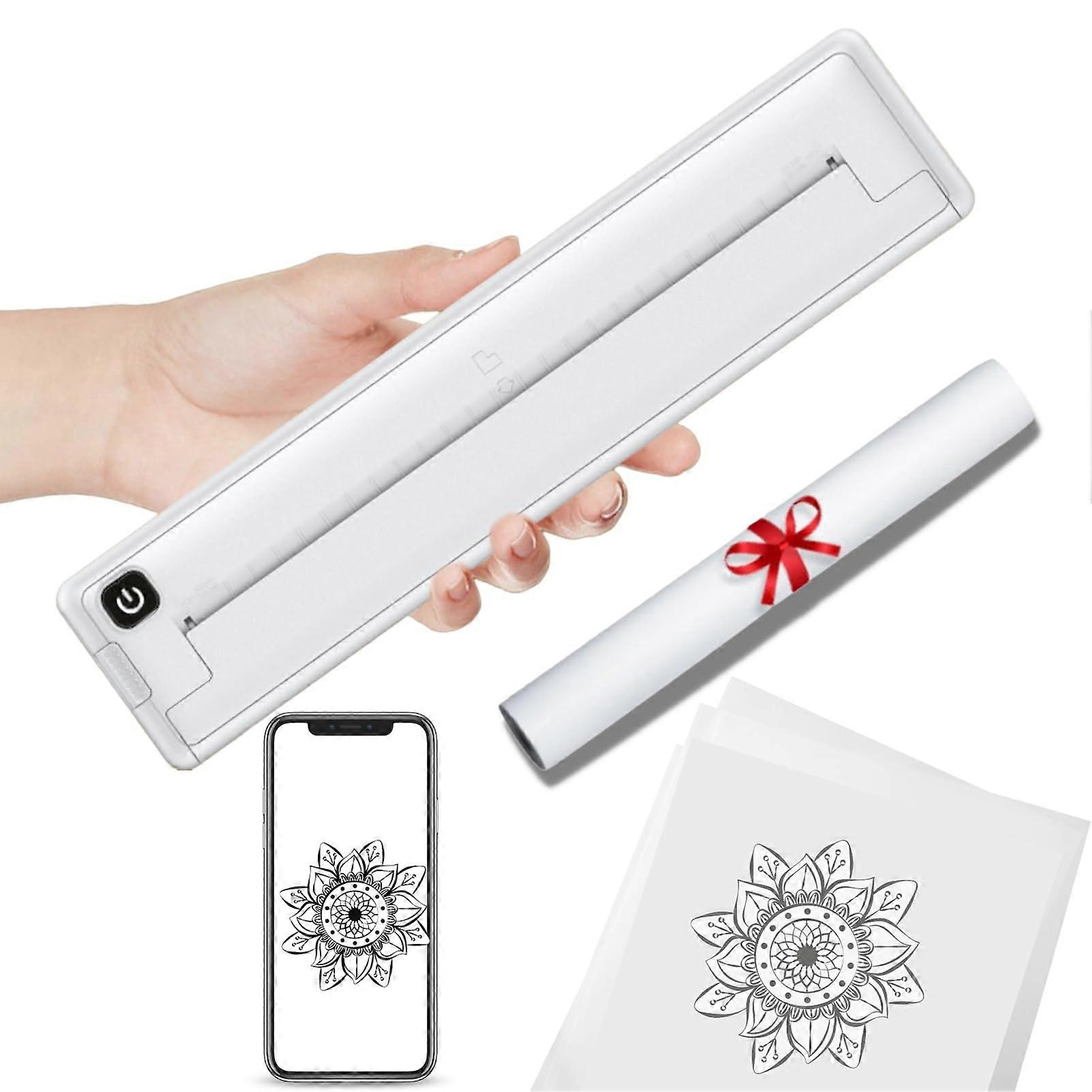 Portable A4 Thermal Printer with Bluetooth, Inkless Wireless Printing, Rechargeable for School Office