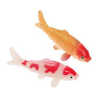 Poissons rouges artificiels pour aquarium (lot de 2) - Décoration réaliste en plastique