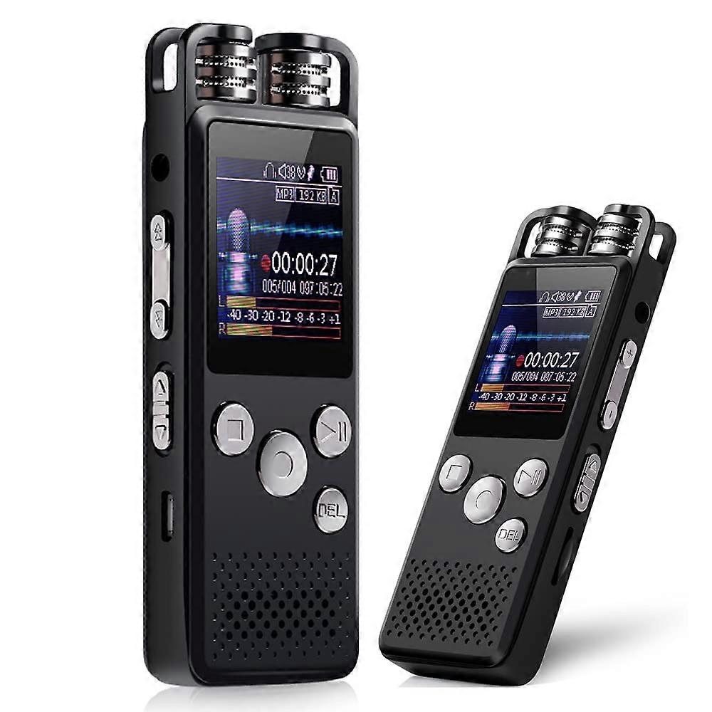 16GB Voice Recorder Digital USB Dictaphone For Lectures, Meetings, 25 Languages MP3 Player Noise Reduction Dual Format