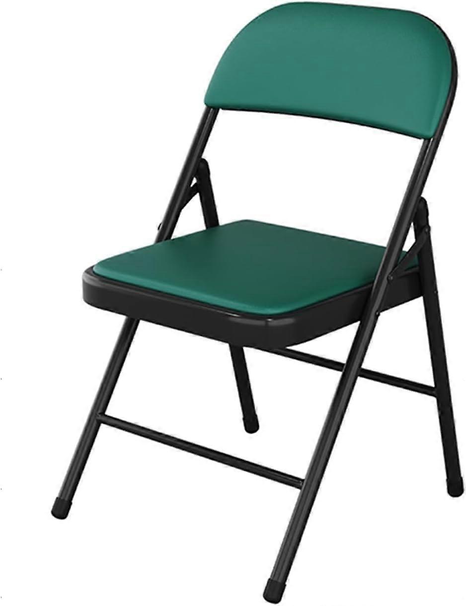 Folding Chair with Backrest, Ergonomic Lumbar Support, Stackable Metal Frame for Office and Home