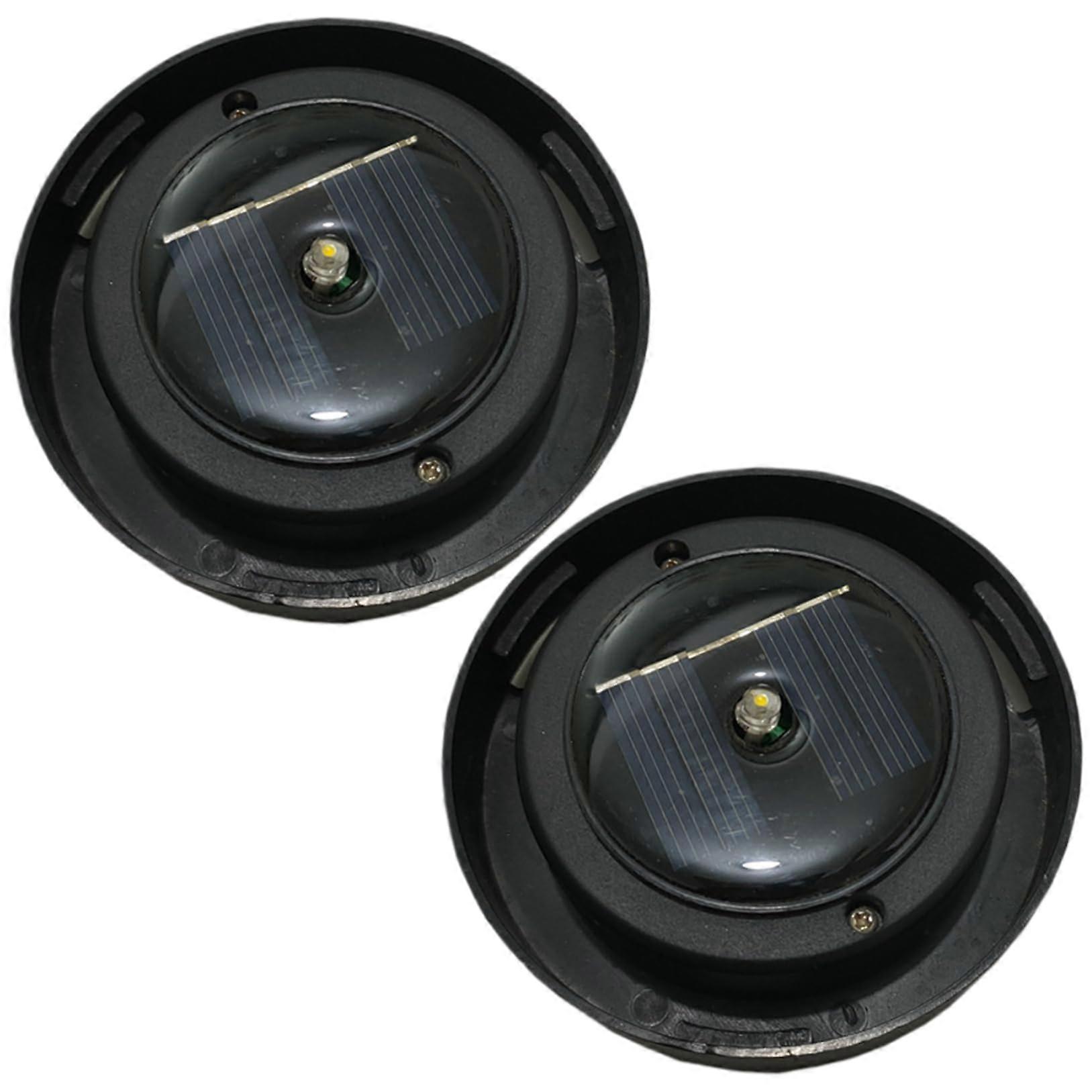 2 Pack Warm White LED Solar Light Replacement Tops, Waterproof Outdoor Panels, Easy DIY Install