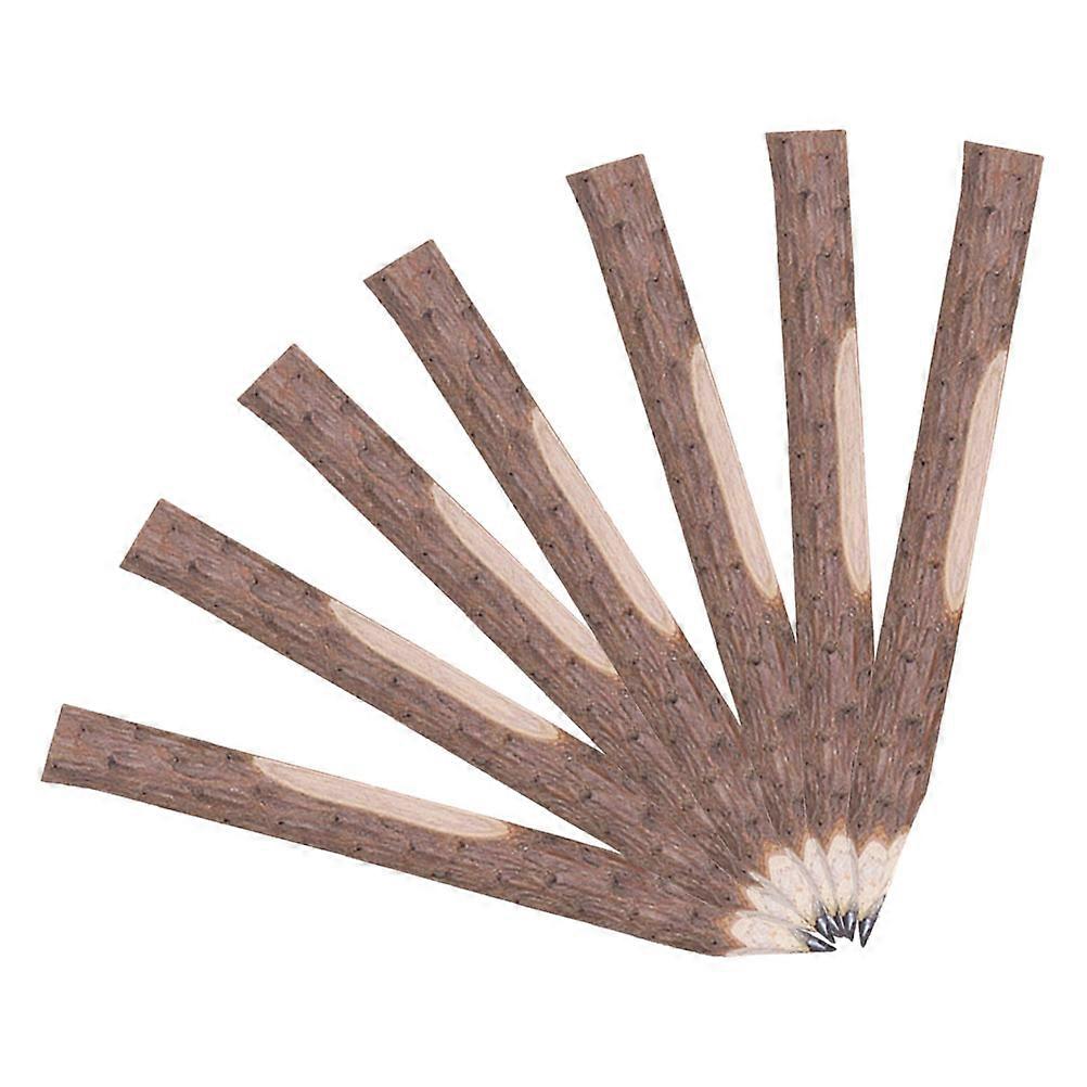 Tree Bark Pencils Rustic Style 7Pcs Brown Wood for Writing Use
