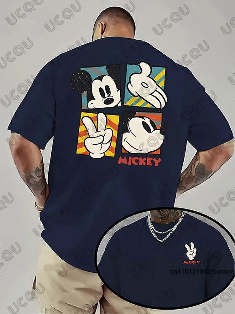 Disney Mickey Mouse T-shirt imprim�� graphique pour hommes ��t�� �� manches courtes t-shirts hommes v��tements sport d��contract�� surdimensionn�� C