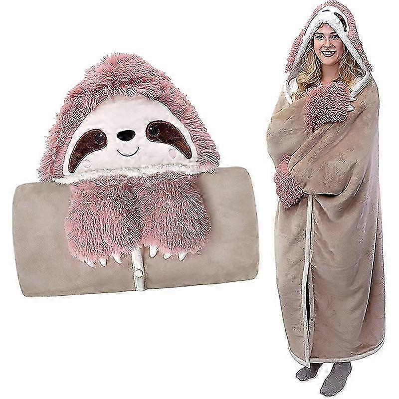 ILWHE Portable Pink Sloth Sofa Blanket 26s