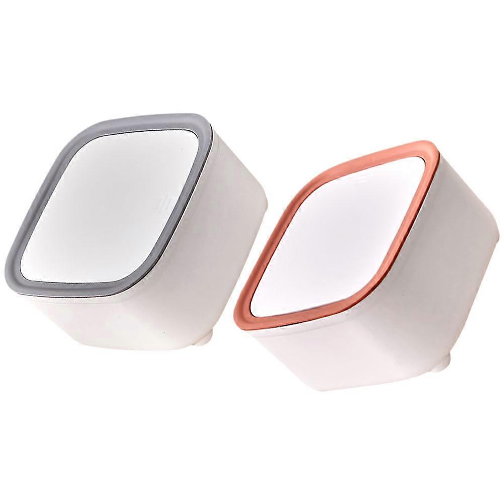 Small Office Trash Can Desktop Wastebasket Garbage Storage Home Users 2Pcs