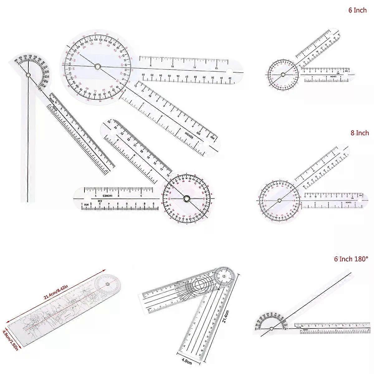 0- 360 Degree Goniometer Angle Medical Spinal Angle Ruler Angle Inclinometer Ruler Protractor Angle finder Measuring Tool