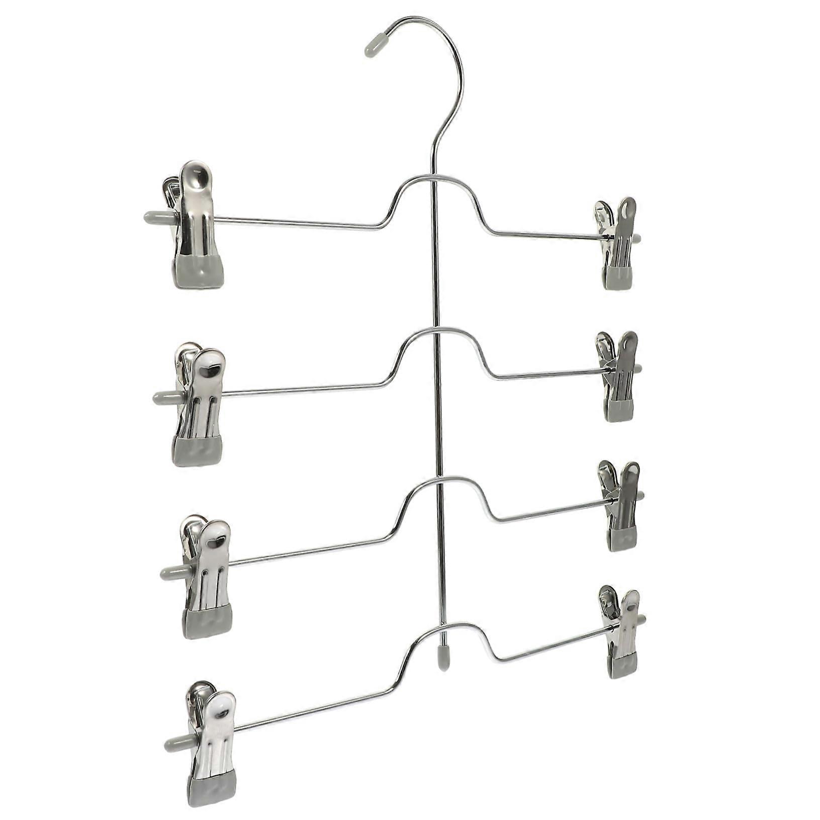 Pants Hanger with Clips SpaceSaving MultiLayer Closet Organizer with Secure NonSlip Design