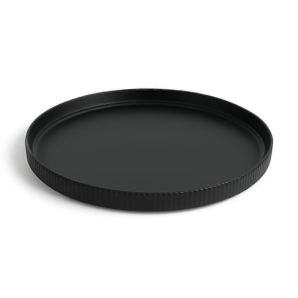 Plastic Dinner Plate 10 Inch Black Durable Round Reusable Dining Tableware Dishwasher Safe
