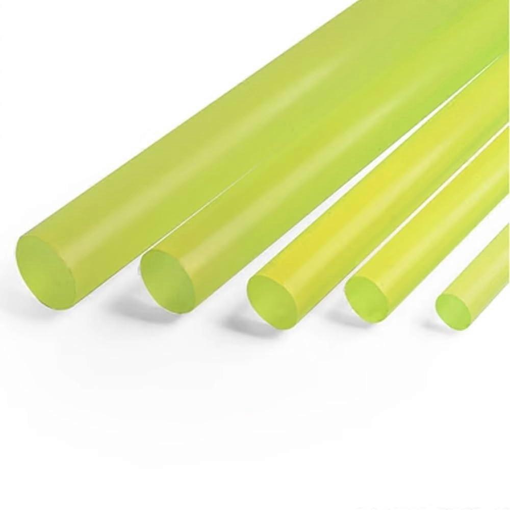Translucent Yellow Polyurethane Rod 2000mm Shock Absorbing PU Round Rod 1mm Diameter for DIY