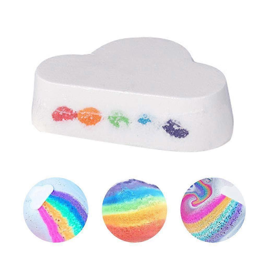 Organic Rainbow Cloud Bath Bomb 6.35oz with Vivid Color Release and GiftReady Packaging